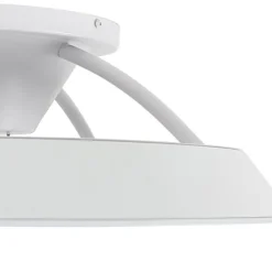 QAZQA Deckenventilator Mit Licht|Wohnzimmerlampen*Smarter Deckenventilator Weiß 59,5cm inkl. LED Dimmbar mit Fernbedienung - Deniz