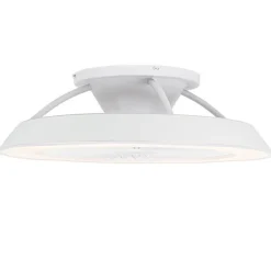 QAZQA Deckenventilator Mit Licht|Wohnzimmerlampen*Smarter Deckenventilator Weiß 59,5cm inkl. LED Dimmbar mit Fernbedienung - Deniz