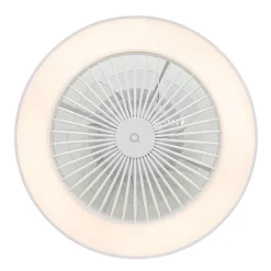 QAZQA Deckenventilator Mit Licht|Wohnzimmerlampen*Smarter Deckenventilator Weiß 59,5cm inkl. LED Dimmbar mit Fernbedienung - Deniz