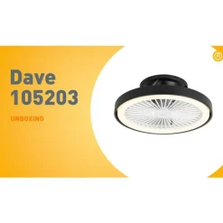 QAZQA Deckenventilator Mit Licht|Wohnzimmerlampen*Smarter Deckenventilator schwarz 54cm inkl. LED Dimmbar mit Fernbedienung - Dave