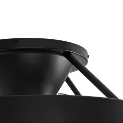 QAZQA Deckenventilator Mit Licht|Wohnzimmerlampen*Smarter Deckenventilator schwarz 54cm inkl. LED Dimmbar mit Fernbedienung - Dave