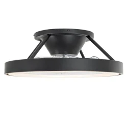 QAZQA Deckenventilator Mit Licht|Wohnzimmerlampen*Smarter Deckenventilator schwarz 54cm inkl. LED Dimmbar mit Fernbedienung - Dave