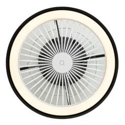 QAZQA Deckenventilator Mit Licht|Wohnzimmerlampen*Smarter Deckenventilator schwarz 54cm inkl. LED Dimmbar mit Fernbedienung - Dave