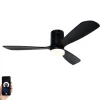 QAZQA Deckenventilator Mit Licht|Esszimmerlampen*Smarter Deckenventilator schwarz 132cm inkl. LED Dimmbar mit Fernbedienung - Sofia