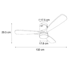 QAZQA Deckenventilator Mit Licht|Esszimmerlampen*Smarter Deckenventilator schwarz 132cm inkl. LED Dimmbar mit Fernbedienung - Sofia