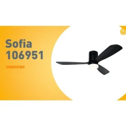 QAZQA Deckenventilator Mit Licht|Esszimmerlampen*Smarter Deckenventilator schwarz 132cm inkl. LED Dimmbar mit Fernbedienung - Sofia