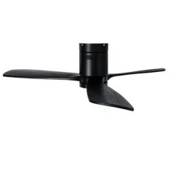 QAZQA Deckenventilator Mit Licht|Esszimmerlampen*Smarter Deckenventilator schwarz 132cm inkl. LED Dimmbar mit Fernbedienung - Sofia
