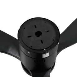 QAZQA Deckenventilator Mit Licht|Esszimmerlampen*Smarter Deckenventilator schwarz 132cm inkl. LED Dimmbar mit Fernbedienung - Sofia