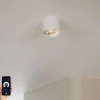 QAZQA Wandstrahler|Deckenstrahler*Smarter, dreh- und neigbarer Aufbaustrahler weiß inkl. Wifi GU10 111mm - Impact