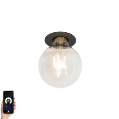 QAZQA Smarte Einbaustrahlers|Smarte Spots*Smarter Einbauspot schwarz inkl. WiFi G95 Lichtquelle - Insight