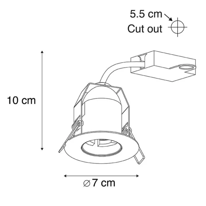 QAZQA Smarte Einbaustrahlers|Smarte Spots*Smarter Einbauspot schwarz inkl. WiFi G95 Lichtquelle - Insight