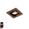 QAZQA Einbaustrahler|Wohnzimmerlampen*Smarter Einbaustrahler Dunkelbronze Dreh- und Kippbar inkl. Wifi GU10 50mm - Qure