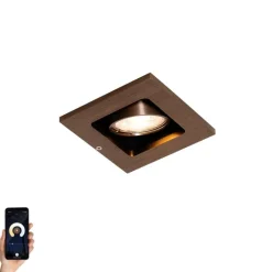QAZQA Einbaustrahler|Wohnzimmerlampen*Smarter Einbaustrahler Dunkelbronze Dreh- und Kippbar inkl. Wifi GU10 50mm - Qure