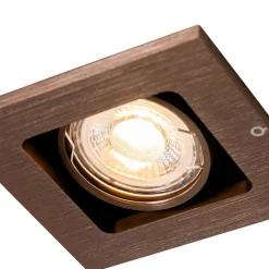 QAZQA Einbaustrahler|Wohnzimmerlampen*Smarter Einbaustrahler Dunkelbronze Dreh- und Kippbar inkl. Wifi GU10 50mm - Qure