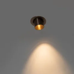 QAZQA Einbaustrahler|Wohnzimmerlampen*Smarter Einbaustrahler Dunkelbronze Rund Kippbar Inkl. Wifi GU10 50mm - Installa
