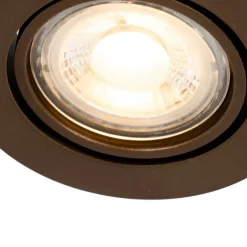 QAZQA Einbaustrahler|Wohnzimmerlampen*Smarter Einbaustrahler Dunkelbronze Kippbar Inkl. Wifi GU10 50mm - Cisco
