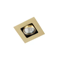 QAZQA Smarte Einbaustrahlers|Smarte Spots*Smarter Einbaustrahler Messing eckig inkl. WiFi GU10 - Artemis