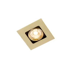 QAZQA Smarte Einbaustrahlers|Smarte Spots*Smarter Einbaustrahler Messing eckig inkl. WiFi GU10 - Artemis