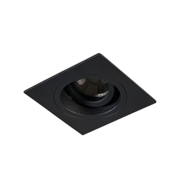 QAZQA Schlafzimmerlampen|Küchenlampen*Smarter Einbaustrahler schwarz quadratisch inkl. Wifi GU10 - Chuck