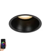 QAZQA Außenstrahler|Einbaustrahler*Smarter Einbaustrahler schwarz IP44 inkl. Wifi GU10 50mm - Dept