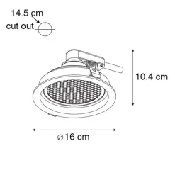 QAZQA Schlafzimmerlampen|Küchenlampen*Smarter Einbaustrahler schwarz verstellbar inkl. Wifi GU10 111mm - Coop 111 Honey