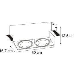 QAZQA Einbaustrahler|Wohnzimmerlampen*Smarter Einbaustrahler Schwarz Trimless 2-Licht inkl. 2 Wifi GU10 111mm - Oneon