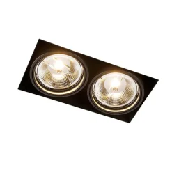 QAZQA Einbaustrahler|Wohnzimmerlampen*Smarter Einbaustrahler Schwarz Trimless 2-Licht inkl. 2 Wifi GU10 111mm - Oneon