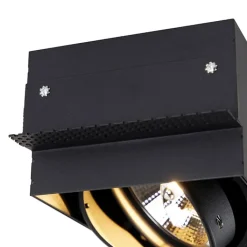 QAZQA Einbaustrahler|Wohnzimmerlampen*Smarter Einbaustrahler Schwarz Trimless 2-Licht inkl. 2 Wifi GU10 111mm - Oneon