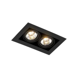 QAZQA Einbaustrahler|Wohnzimmerlampen*Smarter Einbaustrahler schwarz 2-flammig verstellbar inkl. 2 Wifi GU10 70mm - Oneon 70