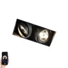 QAZQA Küchenlampen|Einbaustrahler*Smarter Einbaustrahler schwarz rahmenlos 2-flammig inkl. 2 Wifi GU10 70mm - Oneon