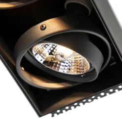 QAZQA Küchenlampen|Einbaustrahler*Smarter Einbaustrahler schwarz rahmenlos 2-flammig inkl. 2 Wifi GU10 70mm - Oneon