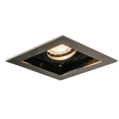 QAZQA Smarte Einbaustrahlers|Smarte Spots*Smarter Einbaustrahler Stahl inkl. Wifi GU10 Lichtquelle - Carree