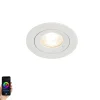 QAZQA Außenstrahler|Einbaustrahler*Smarter Einbaustrahler Weiß Rund IP44 inkl. Wifi GU10 50mm - Xena