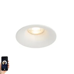 QAZQA Einbaustrahler|Wohnzimmerlampen*Smarter Einbaustrahler Weiß inkl. Wifi GU10 50mm - Gijs