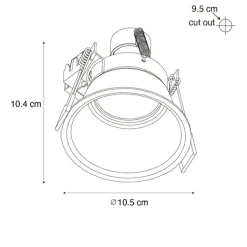 QAZQA Einbaustrahler|Wohnzimmerlampen*Smarter Einbaustrahler Weiß IP44 inkl. Wifi GU10 70mm - Dept