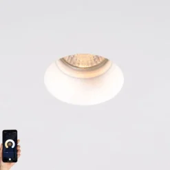 QAZQA Einbaustrahler|Wohnzimmerlampen*Smarter Einbaustrahler weiß 13cm rund inkl. Wifi GU10 50mm - Gypsy