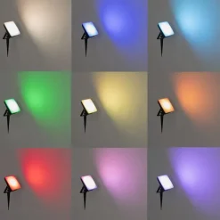 QAZQA Gartenbeleuchtung|Smarte Außenbeleuchtung*Smarter Heizkörper schwarz 14,5 cm inkl. LED IP65 mit Erdungsstift - Ruud