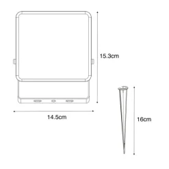 QAZQA Gartenbeleuchtung|Smarte Außenbeleuchtung*Smarter Heizkörper schwarz 14,5 cm inkl. LED IP65 mit Erdungsstift - Ruud