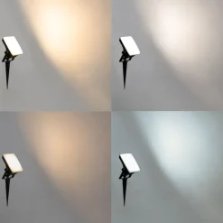 QAZQA Gartenbeleuchtung|Smarte Außenbeleuchtung*Smarter Heizkörper schwarz 12,8 cm inkl. LED IP65 mit Erdungsstift - Ruud