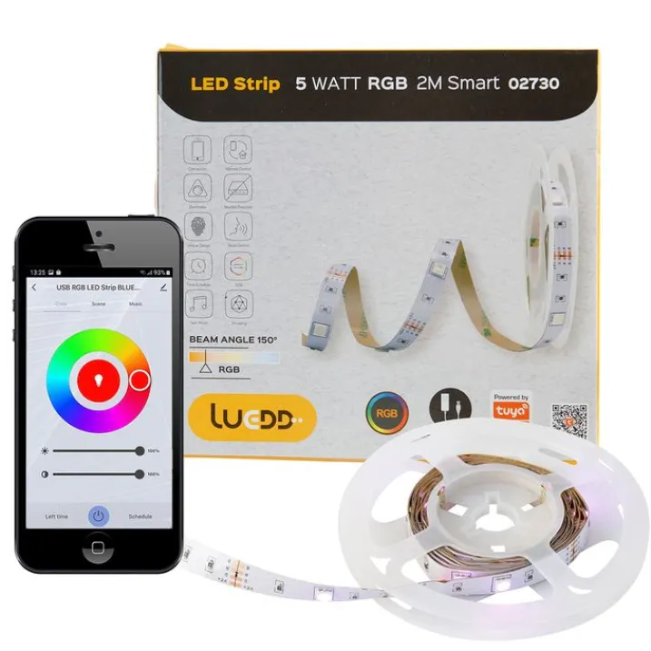 LUEDD Smarte Glühbirnen|Led Lampen*Smarter LED-Streifen RGB 2m 5W