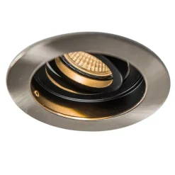 QAZQA Smarte Einbaustrahlers|Smarte Spots*Smarter moderner Einbaustrahler Stahl mit schwarz inkl. Wifi GU10 - Rondoo