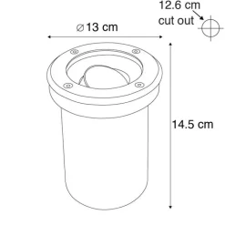 QAZQA Gartenbeleuchtung|Bodenstrahler Außen*Smarter Outdoor Bodenstrahler schwarz verstellbar inkl. Wifi GU10 - Delux