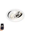 QAZQA Einbaustrahler|Wohnzimmerlampen*Smarter runder Einbaustrahler weiß verstellbar inkl. Wifi GU10 111m - Chuck 111