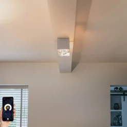 QAZQA Deckenstrahler|Aufbaustrahler*Smarter Spot White Rechteckig 2-Licht Inkl. 2 Wifi GU10 111mm - Box