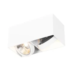 QAZQA Deckenstrahler|Aufbaustrahler*Smarter Spot White Rechteckig 2-Licht Inkl. 2 Wifi GU10 111mm - Box