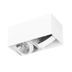 QAZQA Deckenstrahler|Aufbaustrahler*Smarter Spot White Rechteckig 2-Licht Inkl. 2 Wifi GU10 111mm - Box
