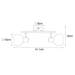 QAZQA Smarte Spots|Smarte Deckenleuchten*Smarter Spotstrahler gold mit rosa Glas inkl. 2 Wifi P45 - Vidro