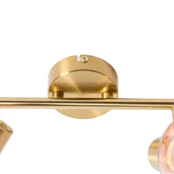 QAZQA Smarte Spots|Smarte Deckenleuchten*Smarter Spotstrahler gold mit rosa Glas inkl. 2 Wifi P45 - Vidro