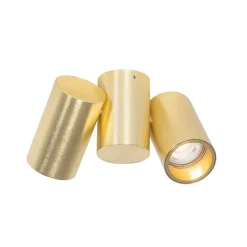 QAZQA Deckenstrahler|Aufbaustrahler*Smarter Strahler Messing 2-flammig Verstellbar Inkl. 2 Wifi GU10 50mm - Michael