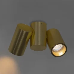 QAZQA Deckenstrahler|Aufbaustrahler*Smarter Strahler Messing 2-flammig Verstellbar Inkl. 2 Wifi GU10 50mm - Michael